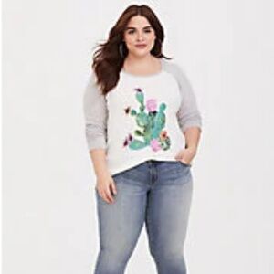 Nwt Torrid Sweatshirt Raglan Plus Top Sz 1X